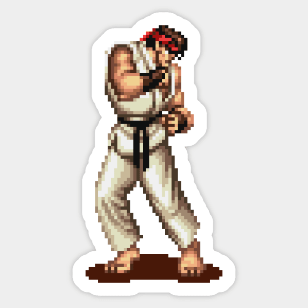 Ryu Fighting Sprite Sticker by SpriteGuy95